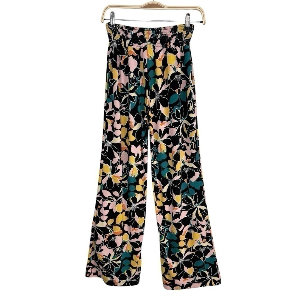Bar III Floral-Print Wide-Leg Pants Size XS Elastic Waist Pull On Tropical Pant - Picture 5 of 7